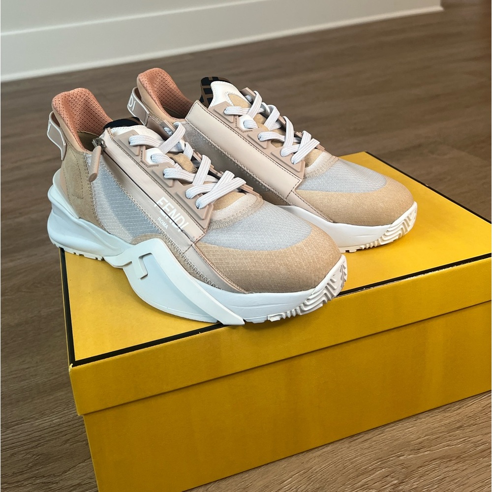 Women’s Light Pink Fendi Flow Sneakers Size 39